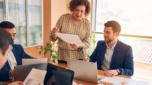 Business lawyers workers meeting at law firm office. Professional executive partners working on finance strategry at the workplace