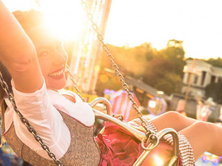 young sexy woman is doing oktoberfest in munic summer, spring fo