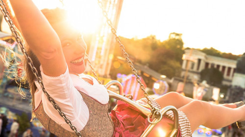 young sexy woman is doing oktoberfest in munic summer, spring fo