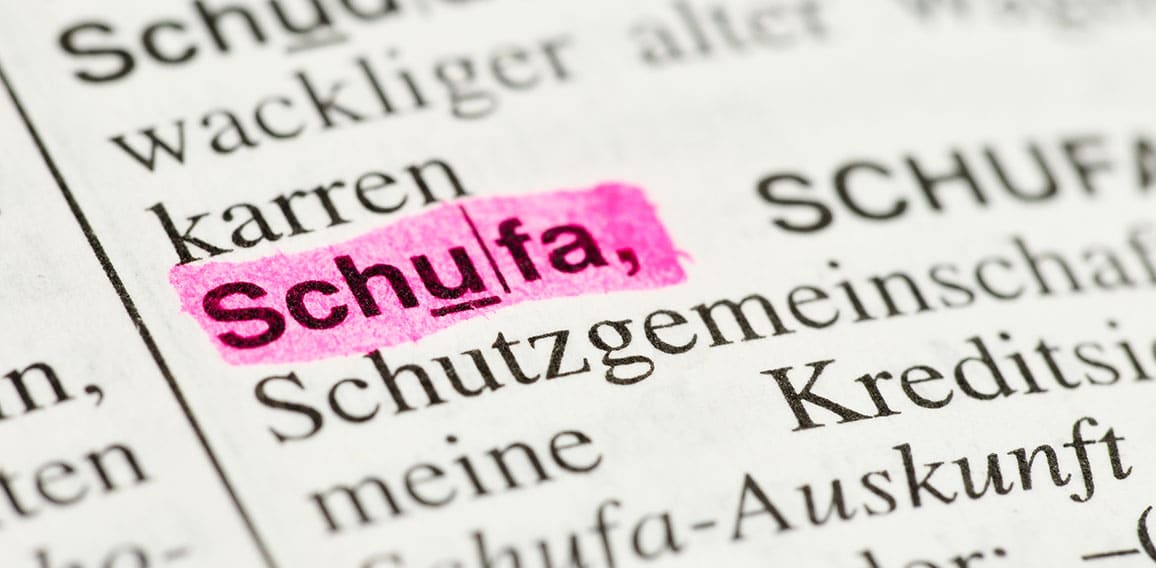 Schufa rot markiert