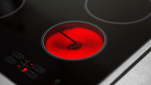 Electric hob closeup