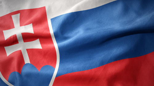waving colorful flag of slovakia.