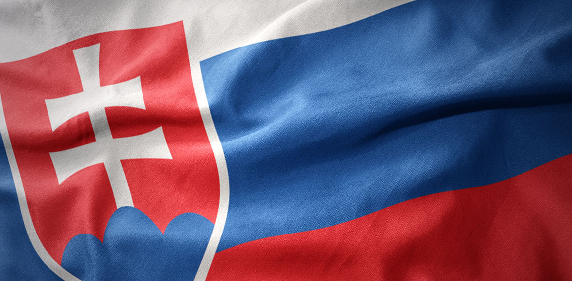 waving colorful flag of slovakia.