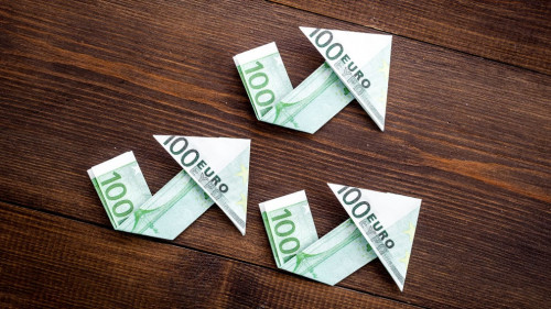 Arrow of euro chart - currency trading concept