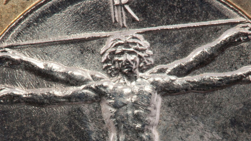 Italian one Euro with clipping path