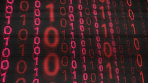 Binary computer code hackers zero one red