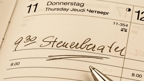 Eintrag im Kalender: Steuerberater