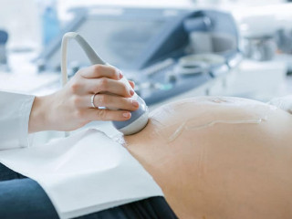 In the Hospital, Close-up Shot of the Doctor Doing Ultrasound /