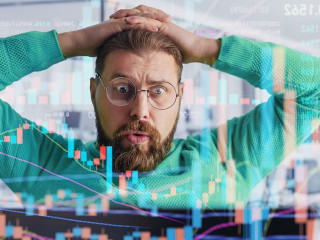 Crypto trader at office