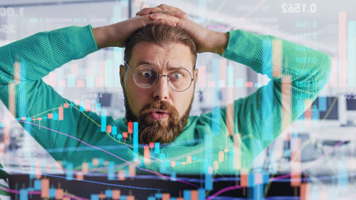 Crypto trader at office