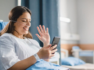 Medical Hospital Ward: Portrait of Beautiful Latin Woman with Na