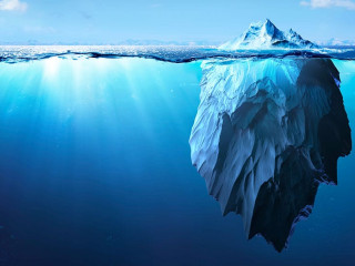 Iceberg - Underwater Risk - Global Warming Concept - 3d Renderin