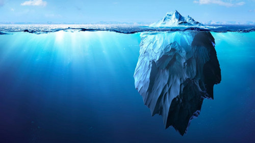 Iceberg - Underwater Risk - Global Warming Concept - 3d Renderin