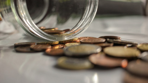 savings spread out on the table