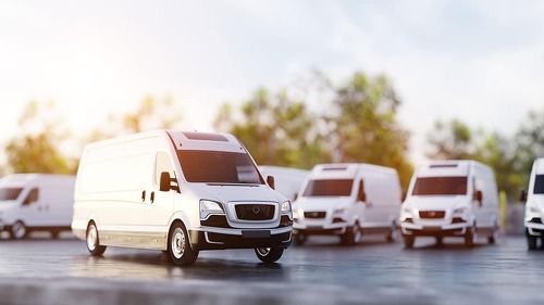 Transportation van and fleet of cargo trucks courier service