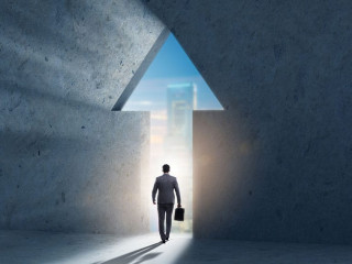 Businessman in personal growth concept