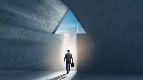 Businessman in personal growth concept