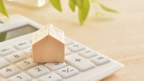 Wooden House on a calculator