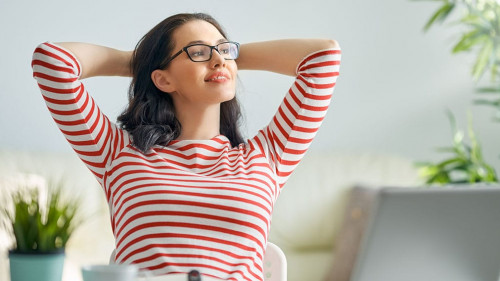 woman working on a laptop