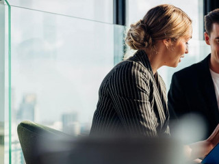 Corporate business team meeting discussion and startup concept.