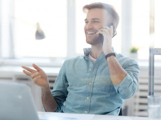 Contemporary Businessman Speaking by Phone