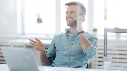Contemporary Businessman Speaking by Phone
