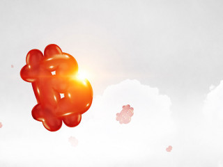 Image of bitcoin sign inflatable balloon