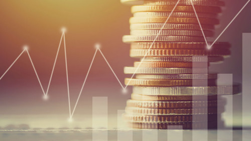 Stacked of coin money with account book finance and banking conc