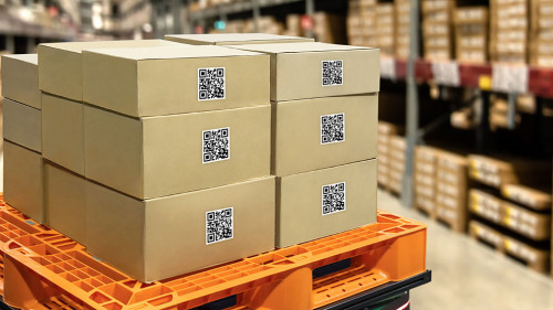Smart logistic industry 4.0 , QR Codes Asset warehouse and inven