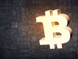 Crypto currency concept. Mixed media