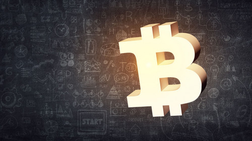 Crypto currency concept. Mixed media