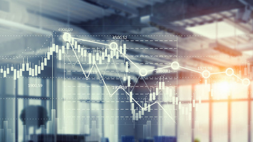 Sales dynamics and growth concept . Mixed media