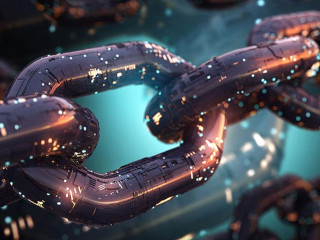 Futuristic Blockchain Concept (3D Rendering)