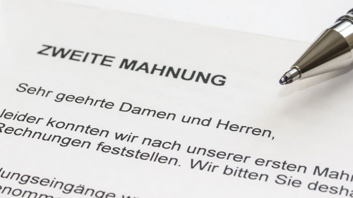 Zweite Mahnung/Zahlungsaufforderung