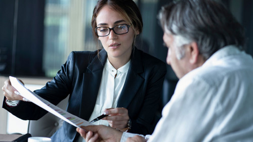 Business people discussion advisor concept