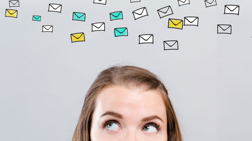 Many emails with young woman