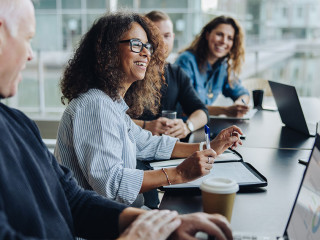 Multiracial business people having meeting