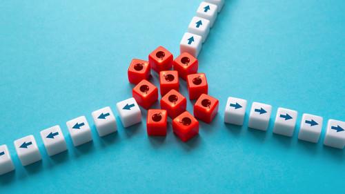 Way out of a dangerous situation. Find ways out of a problem. Panic on stock market. Financial stress test. Plan of action on escape from a hazardous or risky circumstance. Navigate towards safety