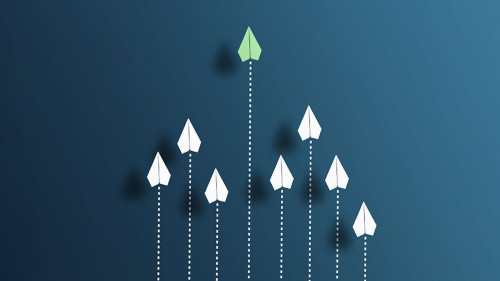 eadership and management concept with paper planes