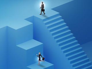 Gender inequality in career ladder concept