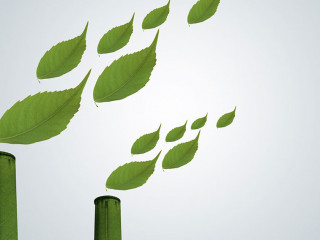 Eco friendly Green industry concept. 3d rendering of green facto