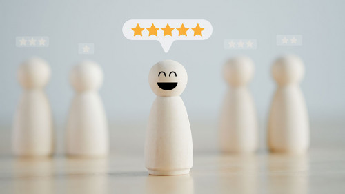 Feedback rating and service review. Customer experience, Mental