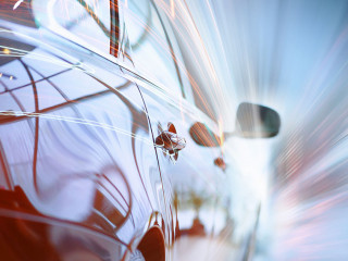 Rear view of luxury car