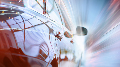 Rear view of luxury car