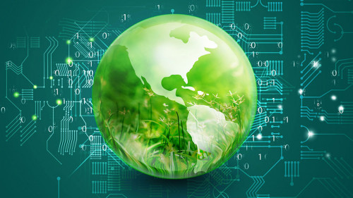 Natural World in changing digital technology era time concept, G