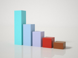 Digital multicolored histogram with a growing business concept. Technological diagram, statistics . Camera movement. 3d animation with 4K resolution.