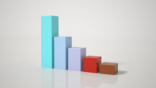 Digital multicolored histogram with a growing business concept. Technological diagram, statistics . Camera movement. 3d animation with 4K resolution.
