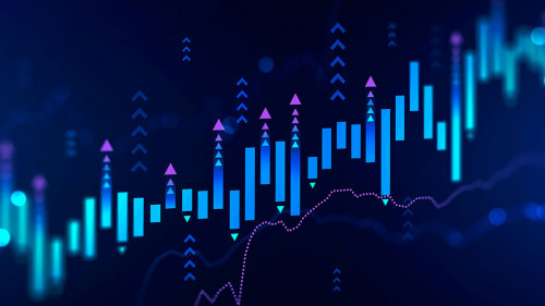 Growing digital graph background, growth