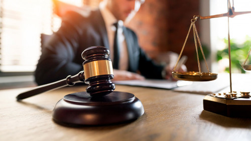 Lawyer working in office. Law and justice concept