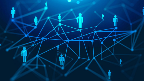 Global digital connections with technology and social network. 3d render